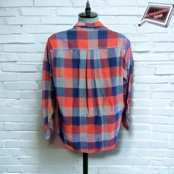Vintage Men’s Field N’ Forest Blue Plaid Grunge Flannel Shirt, Large - Picture 3 of 8